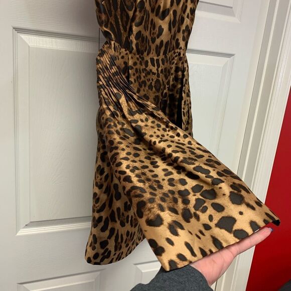 Per Se Silk Leopard Print Wiggle Dress sz 2 EUC Mob Wife Chic - Picture 2 of 5